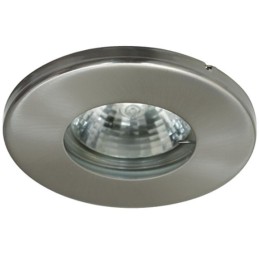 Fixation spot salle de bain étanche alu brossé IP44