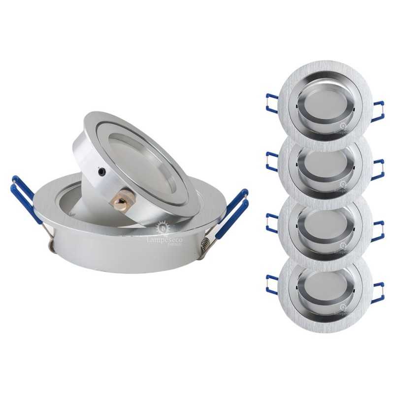 Lot de 4 spot led encastrable orientable 5w eq. 50w, blanc chaud ref.64853000