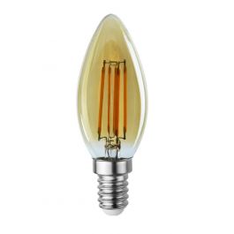 Ampoule flamme filament LED GS4 2 watt ambre culot E14